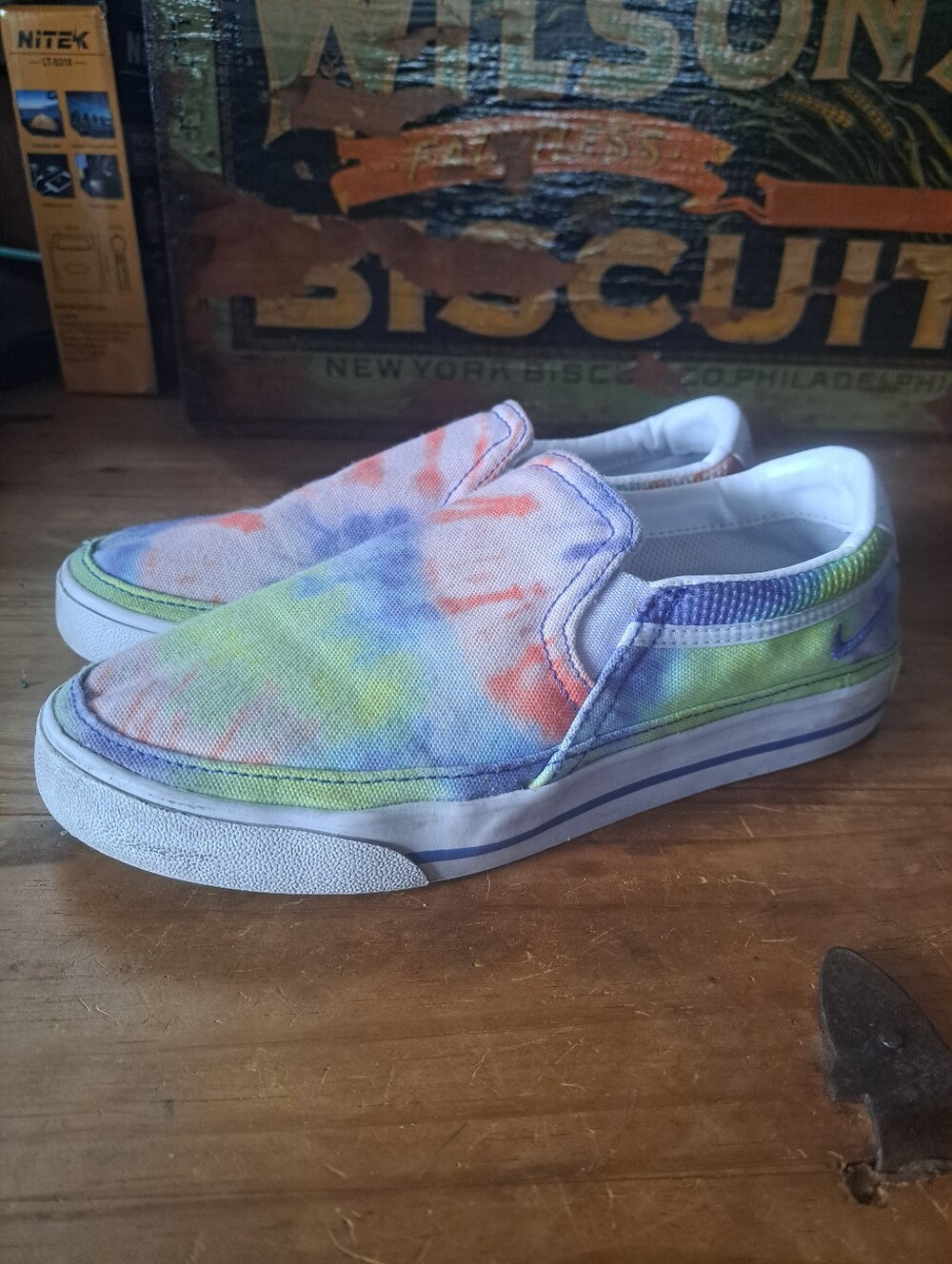 Nike Court Legacy Print Slip-On Tie-Dye Sneakers Women's Size 6 CZ1752-900